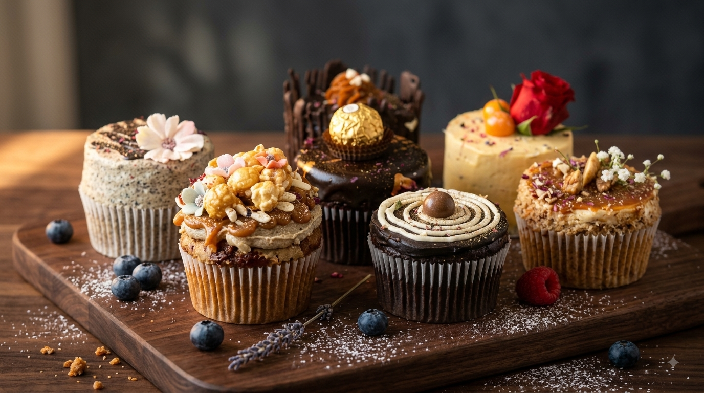 Hero 2: cupcake and cookie flat lay