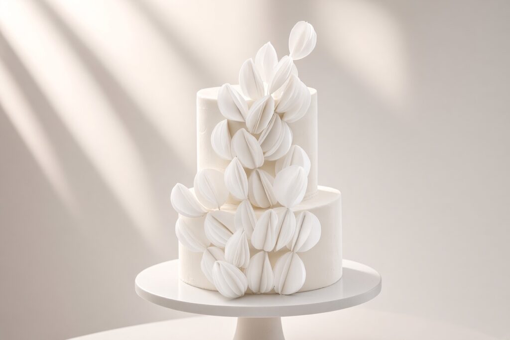 Wedding 1: tall tiered cake, full height